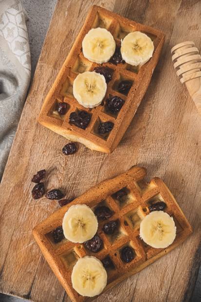 Gaufres au four parfumées à la banane