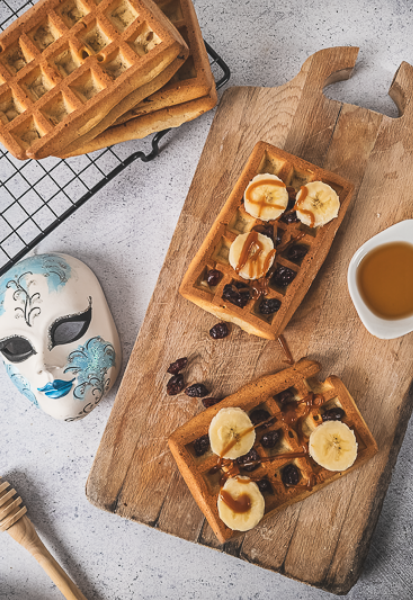 Gaufres au four parfumées à la banane