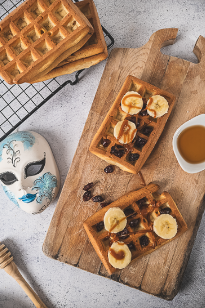 Gaufres au four parfumées à la banane