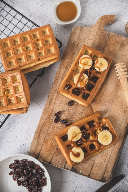 Gaufres au four parfumées à la banane