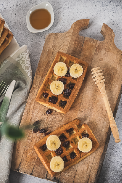 Gaufres au four parfumées à la banane
