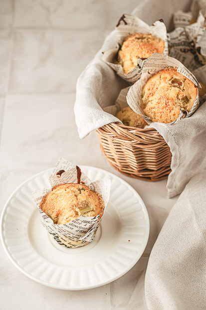 Muffins à la rhubarbe