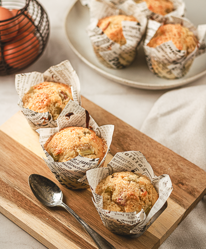 Muffins à la rhubarbe