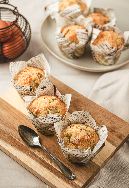 Muffins à la rhubarbe